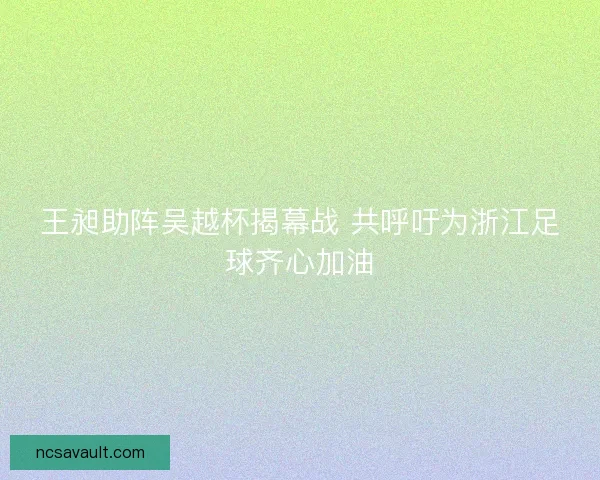 王昶助阵吴越杯揭幕战 共呼吁为浙江足球齐心加油