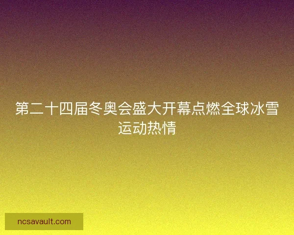 第二十四届冬奥会盛大开幕点燃全球冰雪运动热情